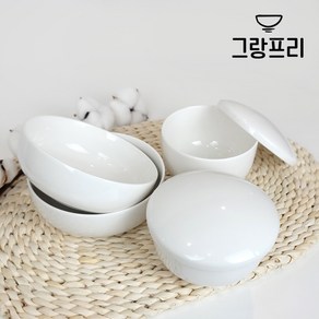 그랑프리 반상기 세트 6pcs (제기세트 공기 대접 뚜껑 한식기 밥그릇 국그릇 도자기