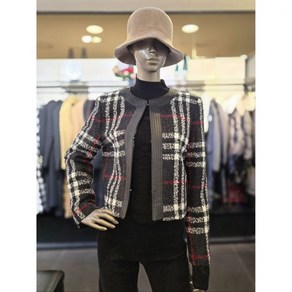 [제시뉴욕] 노칼라 트위드 체크숏자켓 BE9 JL0380