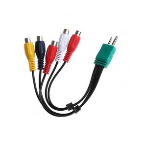 전문가용 오디오 비디오 케이블 18cm 3 5mm + 2 ~ 5RCA AV 컴포넌트 어댑터 코드 LCD T와 호환 가능, [01]Multicolo, 1개