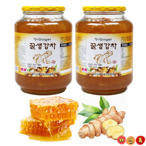 자연톡 고흥 웰빙 꿀 생강차 진저 청, 1세트, 2kg, 2개입