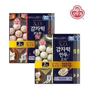 [오뚜기] X.O.감자떡만두 고기 (320gx2) x 1개+감자떡만두 김치 (320gx2) x 1개, 1개, 320g