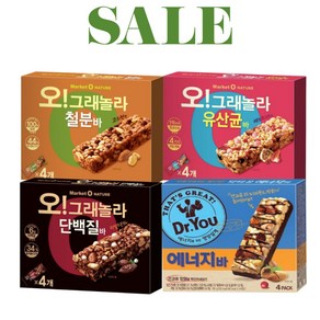 오리온 오 그래놀라바 유산균바 35g 4개 + 철분바 35g 4개 + 단백질바 40g 4개 + 닥터유 에너지바 40g 4개, 1세트