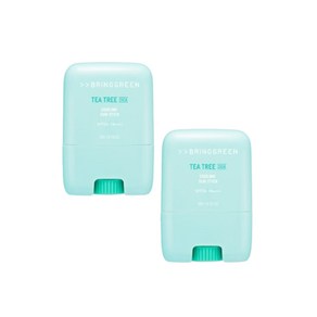 [NEW] 1+1 브링그린 티트리 시카 쿨링 선스틱 민감피부 SPF50+ 예민피부진정 저자극, 20g, 2개, 기본
