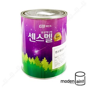 KCC페인트 센스멜골드 1L /유성 에나멜 철재 목재 가구 문짝리폼 철구조물, 백색 반광, 1개