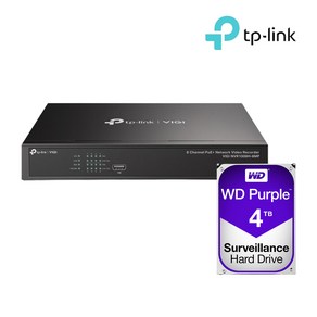 티피링크 VIGI NVR1008H-8MP＋4TB HDD 8채널 POE NVR 녹화기 세트