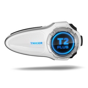 TNICER T2Plus 듀얼 소음방지 듀얼칩 오토바이 헬멧 블루투스 10인 1000m, 흰색