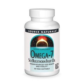 Souce Natuals Omega-7 Sea Buckthon Fuit Oil Non-GMO Vegan-Souced fo Health and Vitality* -, 1개, 30정