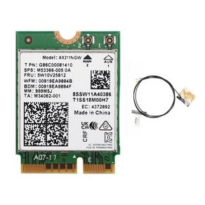 WiFi 6E AX211NGW 밴드 2.4G/5G/6Ghz Bluetooth 5.2 AX211 M.2 CNVio Windows10 용 무선 네트워크 Wifi 카드, 1개