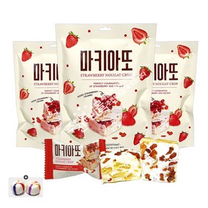 마키아또 딸기 누가 크리스피(80g) x 3봉+자색옥춘사탕 20g 세트, 1세트, 240g