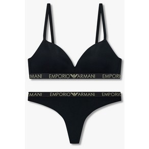 매장정품 엠포리오 아르마니 언더웨어 EMPORIO ARMANI UNDERWEAR 아이코닉 마이크로 노와이어 브라 티팬티 세트(0824381534-10522) 1732940