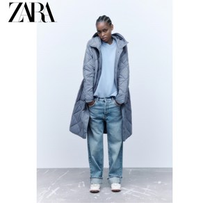 ZARA 퀼팅 오버핏 롱 후드 점퍼