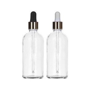 [묶음 1-10] 유리병 골드스포이드 5-100ml 허브스프레이공병, 100ml, 10개, 흰색고무 투명유리병