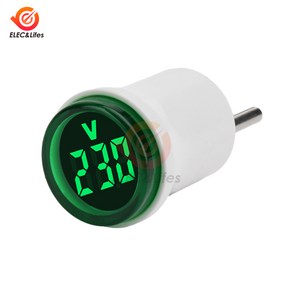 사각형 및 원형 LED 디지털 전압계 전압 계량기 테스터 감지기 표시등 AC 50-500V 110V 220V, 02 Round geen, 1개