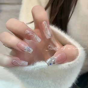 걸스코코 겨울신상 네일팁 인조네일팁 셀프연장 인조 팁, 2개, NAIL-N615