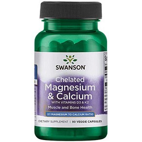 Swanson Albion Chelated Magnesium & Calcium 2:1 90 Veg Ca Swanson Albion 킬레이트 마그네슘 & 칼슘 2:1 90 식물성 캡, 90 Count (Pack of 1), 1개