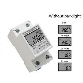 [무료배송]단상 2 선 LCD 디지털 디스플레이 전력계 전력 소비 에너지 전기 계량기 KWh AC 230V 50Hz 전기, Without backlight, 1개