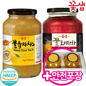 꽃샘 꿀유자차S 1kg + 꿀오미자차, 2개, 1개입