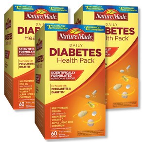 네이쳐 메이드 다이어베틱 건강팩 60팩 / Natue Made Diabetes Health 60pack, 3개