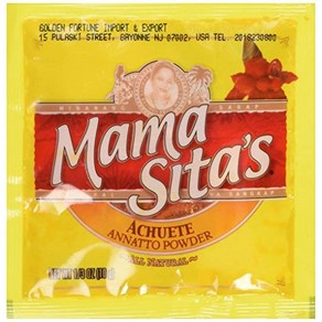 Mama Sita's 마마시타 안나토 파우더 12팩 아나토 씨앗과 옥수수 전분 추출물, 12개, 10g
