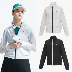 [디즈니골프 중계점] [스팍스] *24년 SS신상 70%SALE* 여성 하이넥 레이어드 바람막이 점퍼 (2Colo) 지퍼 라인 배색 포인트 디자인 간절기 필수템 바람막이 점퍼
