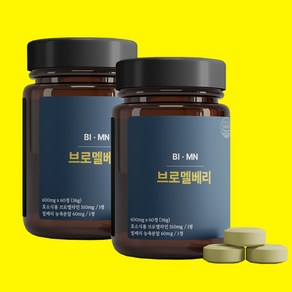 비문앤 브로멜라인 600mg 아이 빌베리, 2개, 60정