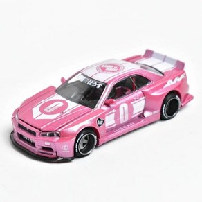 Kaido House MINIGT Skyline GTR R34 V1 128 다이캐스트 모델 자동차, 분홍색, 1개