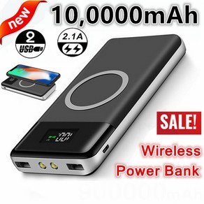 ARTECK®무선 100000mAh QI 전원 은행 이중 출력 휴대용 배터리 팩 모든 유형 전화용 고속 충전기, 무작위 색상