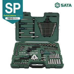 [사타/SATA] 1/4 & 3/8 &1/2인치 자동차 공구 세트 (128PCS) 09014A, 1개