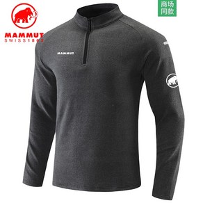 MAMMUT/매머드 하프넥 덕융 맨투맨 남성 아웃도어 의상 스포츠 탄력 보온 긴팔 티셔츠