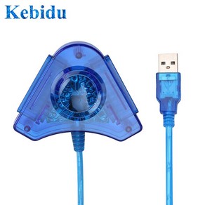 Kebidu-USB 컨트롤러 게임패드 어댑터 PC 게임용 듀얼 포트 플레이스테이션 2 PS1 PS2 조이패드용 CD 드라이버 변환기 케이블, 1개