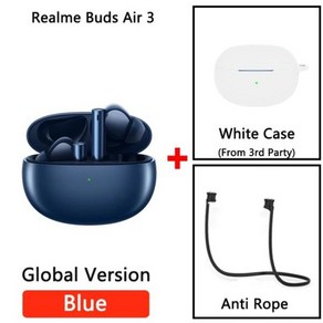 Realme Buds Ai 3 TWS 이어폰 30 시간 배터리 수명 블루투스 5.2 헤드폰 42dB 액티브 노이즈 캔슬링 I, 09 blue n white, blue n white