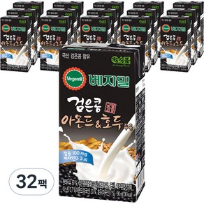 베지밀 검은콩 아몬드 앤 호두 두유, 190ml, 32개