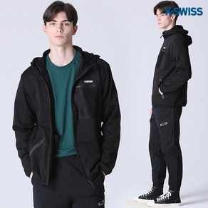 K-SWISS] 매쉬 포켓 스트링 기모 후드집업 점퍼