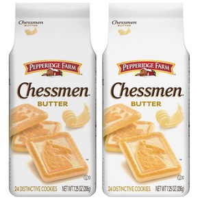 2개세트 페퍼지리팜 체스맨 버터 쿠키 206gx2 Pepperidges Farms Chessmen Butter Cookies