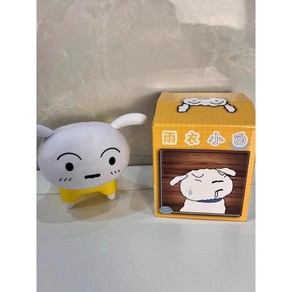 핸드메이드 짱구 흰둥이 피규어 시로 장식 인형 오브제, 레인코트 흰둥이 (15cm)