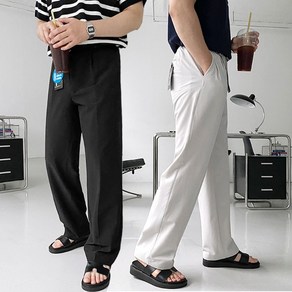 [1+1] 2장가격 아이스 쿨랙스 워터밤 핀턱 와이드 슬랙스