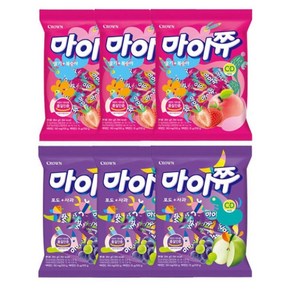 마이쮸 딸기복숭아 + 포도사과, 6개, 284g
