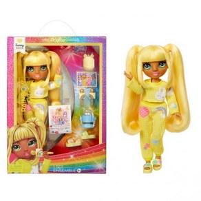 Rainbow High J High PJ Paty Sunny Yellow 9” Posable Doll Soft Onesie Slippes Play Accessoies, 1개