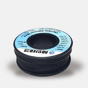 세인테크 실리콘 케이블 전선 10 12 16 18 20 22 AWG SQ DIY 배선 차량 자동차 배터리, 22AWG, 검정(Black), 7m, 1개