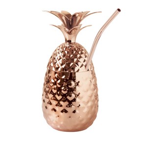 OGGI 파인애플 콜드컵 리드 & 스트로 포함, Coppe Plated, 350ml