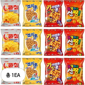 크라운 콘칲 44g x 3p + 카라멜콘 땅콩 46g x 3p + 못말리는 신짱 73g x 3p + 죠리퐁 50g x 3p 세트 1세트, 639g