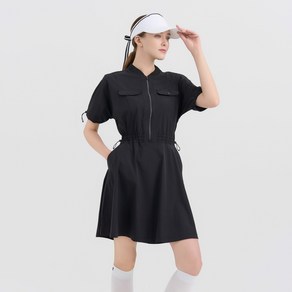 [클리브랜드 골프] 가오리핏 여성 반팔 플레어 원피스 블랙_CGWOP42668BK