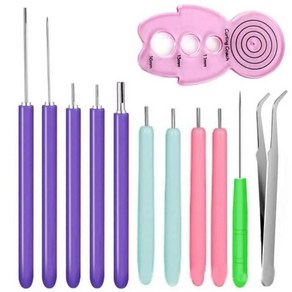 퀼링 슬롯 펜 종이 도구 멀티 사이즈 컬링 바늘 키트 공예, 1개, 1. 12pcs