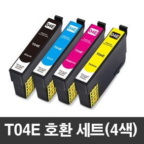 [엡손] T04E 호환잉크 4색 WF-2851 XP2106 XP2101, T04E(검정+파랑+빨강+노랑), 1세트