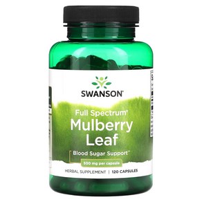 스완슨 오디 잎 500mg 120캡슐 Swanson Mulberry Leaf 120 Capsules