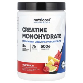 뉴트리코스트 퍼포먼스 크레아틴 모노하이드레이트 프루트 펀치 맛 500g Creatine Monohydrate Fruit Punch Performance