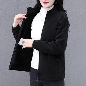 Cwadun 가을 겨울 보온 양면 벨벳 여성 자켓 QWE609