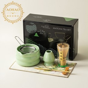 AOHAO 말차도구 7PCS 세트 MATCHA WHISK, 1세트, A그린7PCS