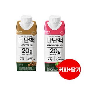 빙그레 더단백 드링크250ml커피맛3+딸기맛3 총6개입/단백질드링크/우유단백질/무배, 250ml, 1세트