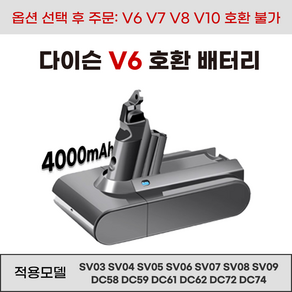 호환 다이슨 V6 청소기 배터리 SV03 SV04 SV05 SV06 SV07 SV08 SV09 DC58 DC59 DC61 DC62 DC72 DC74